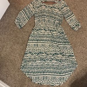 Anthropologie Everly Green Print Hi Low Dress 🌴
